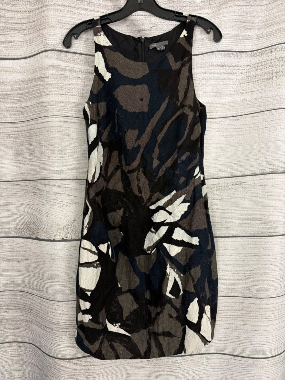 Vince Abstract Print Sleeveless Sheath Dress Size 8